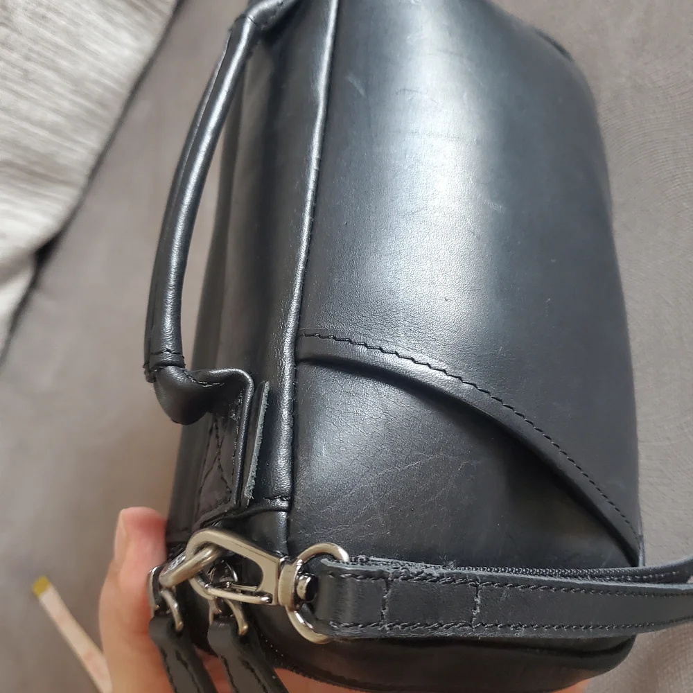 L.L. Bean Vintage Black Leather Planer, Wallet Organizer Bag Mens